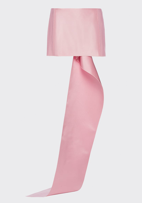 Asymmetric-Train Silk Mini Skirt from Prada