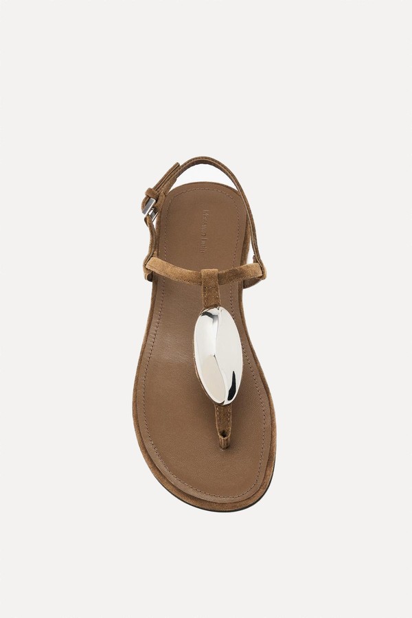 Rhinestone Split Suede Sandals from Massimo Dutti