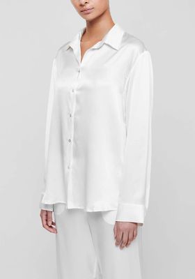 London Ivory Silk Pyjama Shirt from Asceno