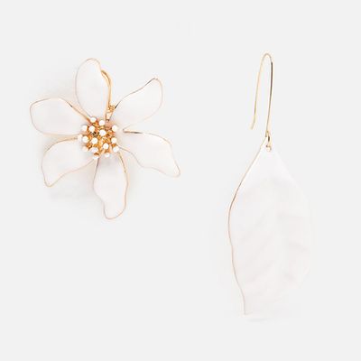 Mismatched Leaf & Flower Earrings from Zara