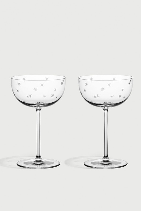 Richard Brendon Star Cut Coupe Glasses, Set of 2