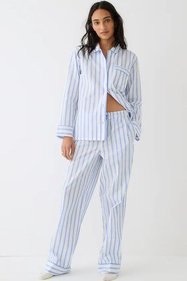 Long-Sleeve Cotton Poplin Pyjama Set from J Crew