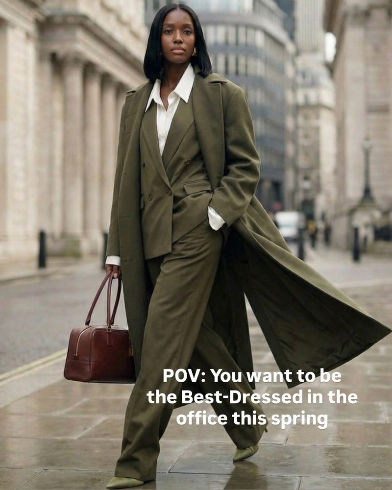 POV: You want to be the Best-Dressed in the office this spring

Look 1 
Full Look, Stella McCartney
Bag, Loewe
Shoes, Jude
Earrings, Neima Row

Look 2 
Blazer, Trousers & Shoes, Ralph Lauren
Bag, Joseph

Look 3 
Blue Suit, Tove
Shoes, Jil sander
Bag, Alaïa
Earrings, Heaven Mayhem

Look 4 
Full Look, Saint Laurent

Look 5
Top & Skirt, Bottega Veneta
Bag, Loewe
Shoes, TOTEME
