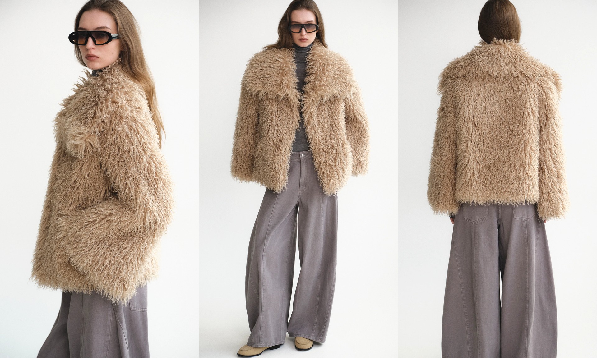 Long Hair Faux-Fur Jacket from Source Unknown 