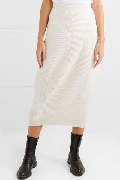 Ribbed Wool And Cashmere-Blend Midi Skirt from Jil Sander