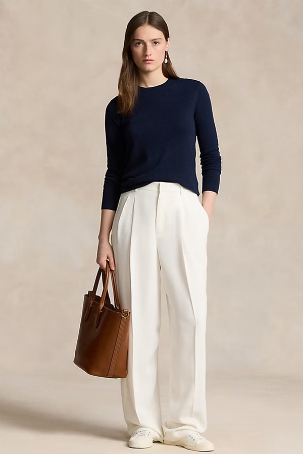 Pleated Straight-Leg Trousers