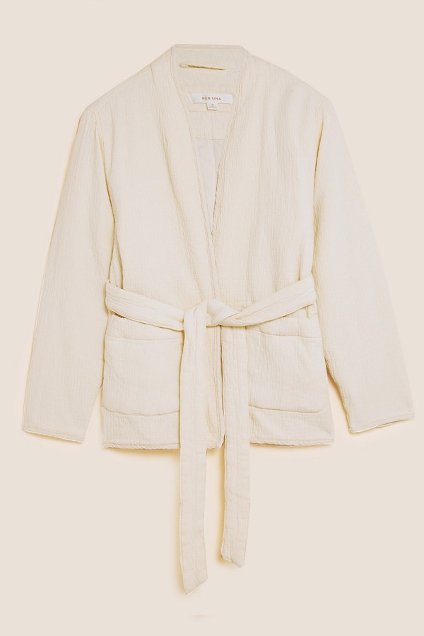 Cotton Rich Textured Belted Jacket