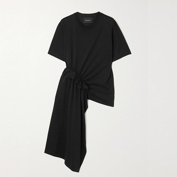 Asymmetric Ruffled Supima Cotton-Jersey T-Shirt from Simone Rocha 