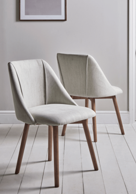 Two Stone Ash Upholstered Padded Dining Chairs