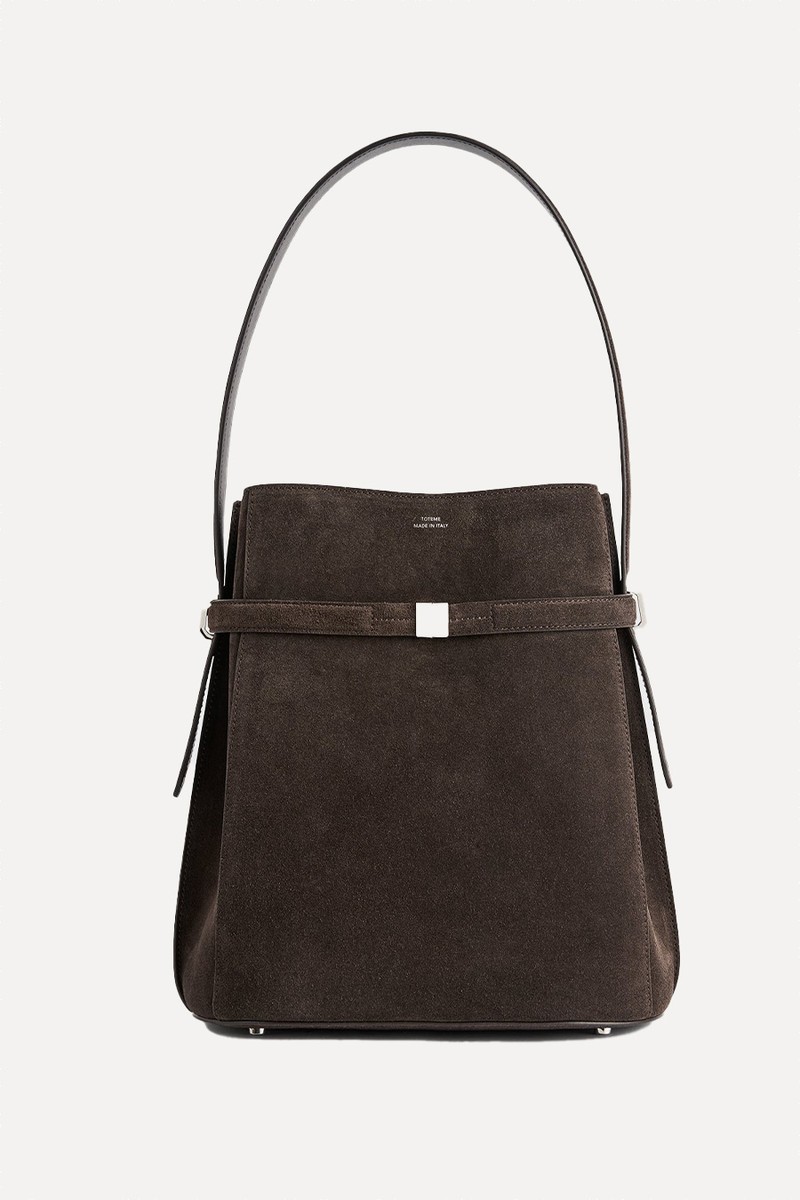 Belted Suede Bucket Bag from Toteme