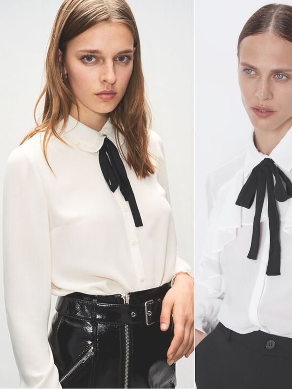 15 White Pussybow Blouses