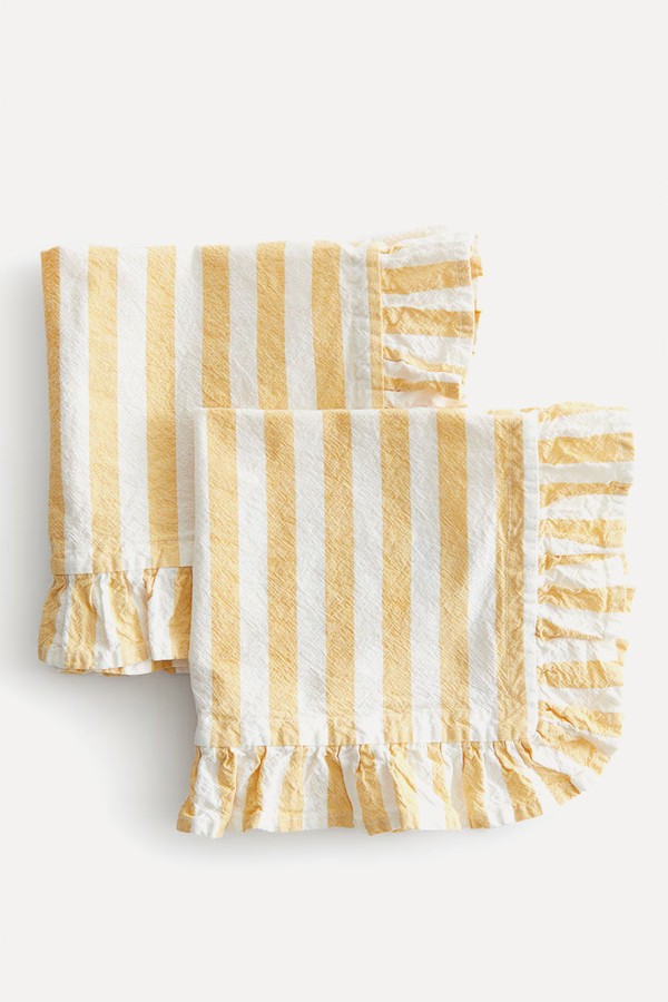 Pack Of 2 Frill-Trimmed Napkins