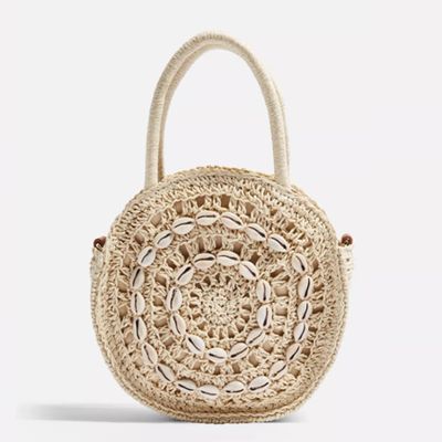 Shell Straw Round Grab Bag from Topshop