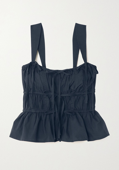 Lulu Tie-Detailed Cropped Cotton-Poplin Top from Ulla Johnson