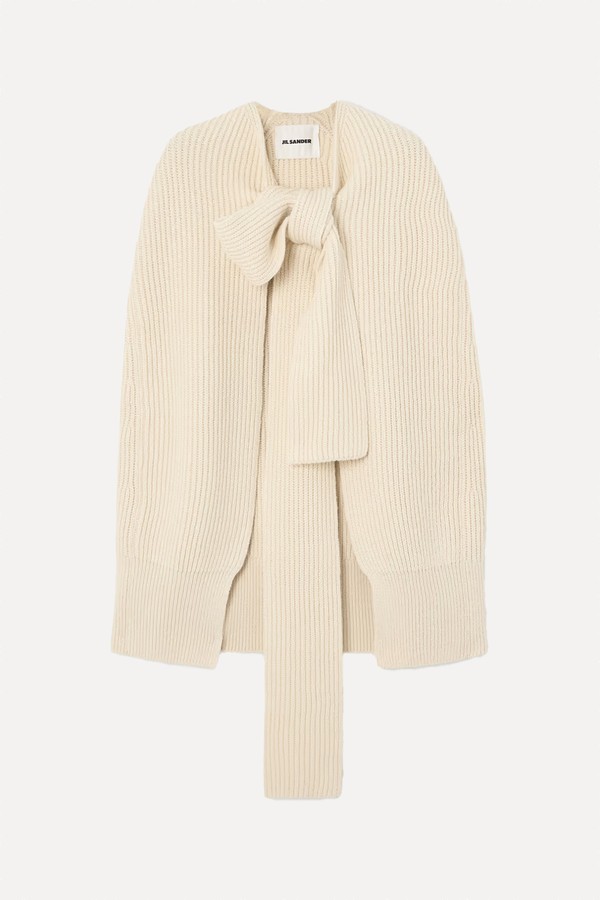 Ribbed Cotton-Blend Cape from Jil Sander