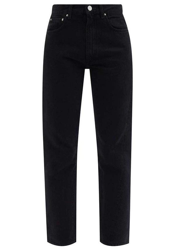 Black Twisted-Seam Cropped Jeans from Totême