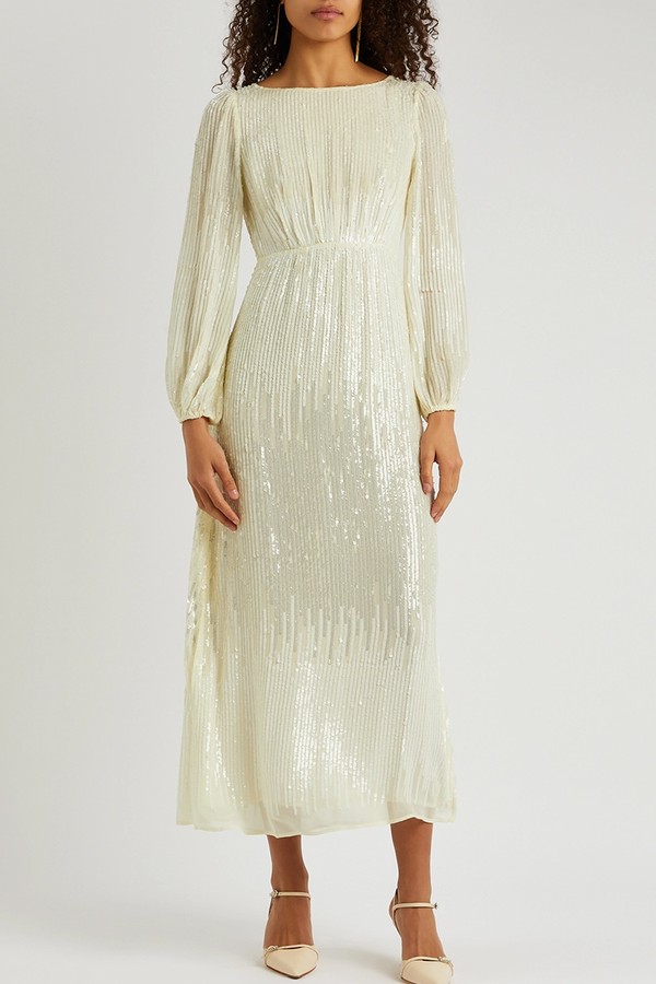 Coco Sequin-Embellished Chiffon Midi Dress from Rixo