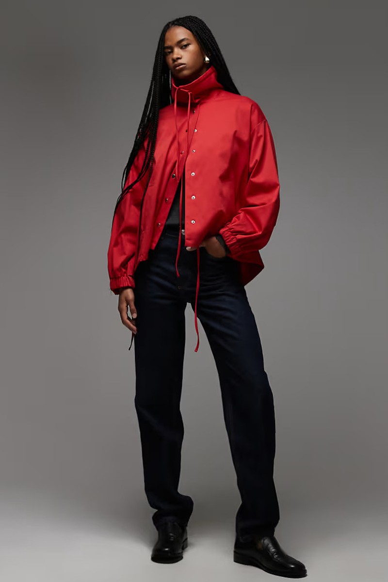 Funnel Neck Button Through Jacket from ASOS DESIGN