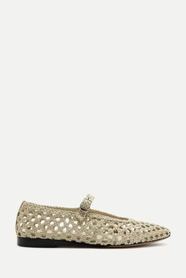 Beryl  Mary Jane Woven Leather Flats from Le Monde   
