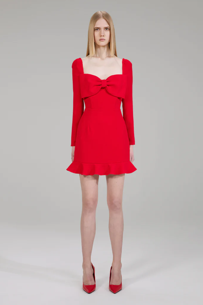 Crepe Bow Mini Dress from Self-Portrait 