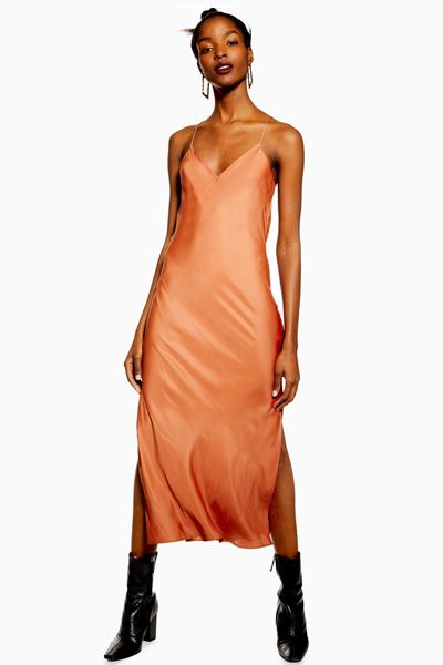 Cowl Back Satin Slip Dress from Topshop