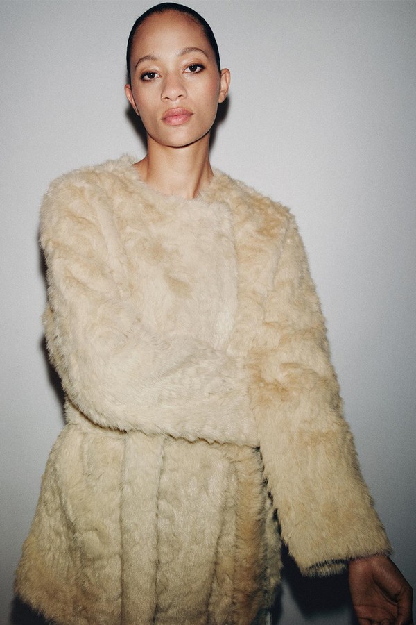 Faux Fur Belted Jacket