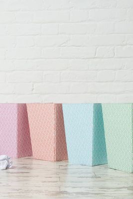 Recycled Pastel Graphic Geometric Waste Paper Bin from Heart & Parcel