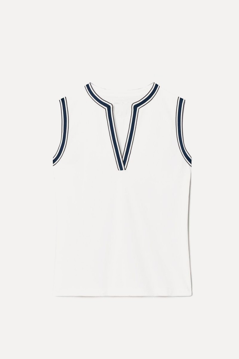 Tech Piqué Sleeveless Tunic Top from Tory Burch