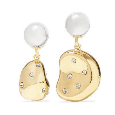 Aalto Nucleus Gold & Rhodium-Plated Crystal Earrings from Mounser