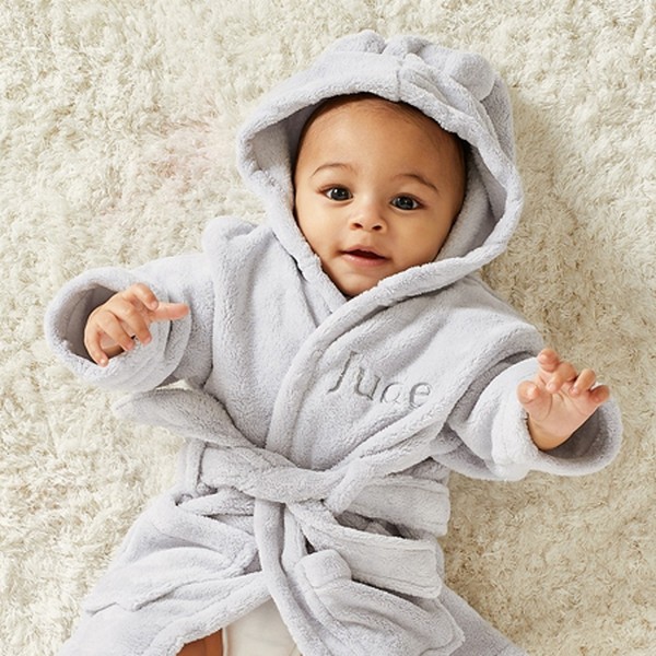 Personalised Grey Fleece Robe