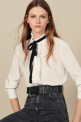 Silk Blouse with Ribbon