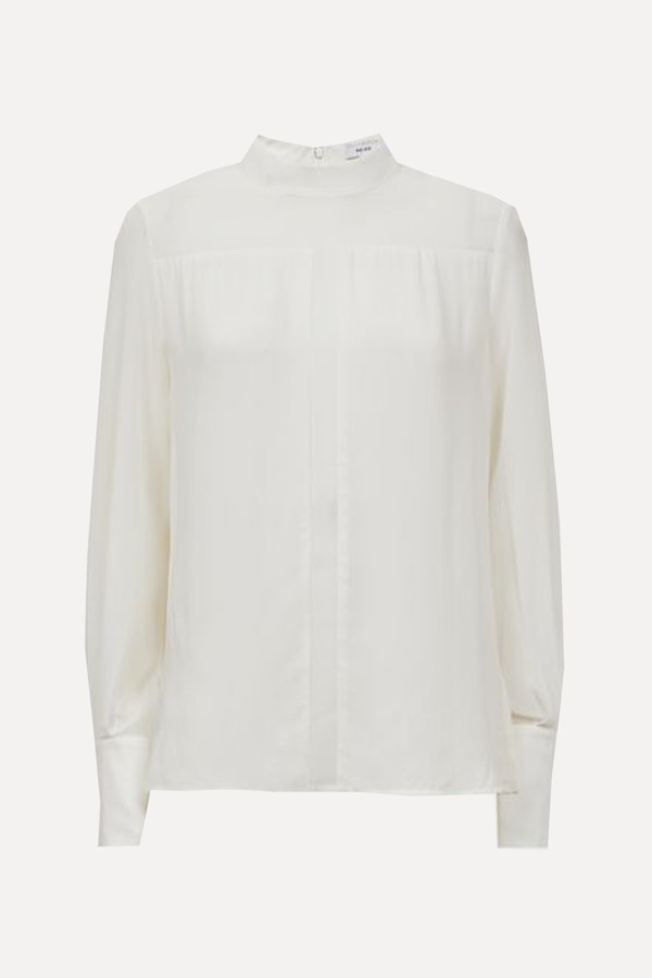 Riley Sheer High Neck Blouse from Reiss