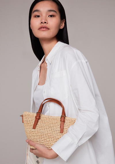 Kiki Mini Handle Raw Tote Neutral