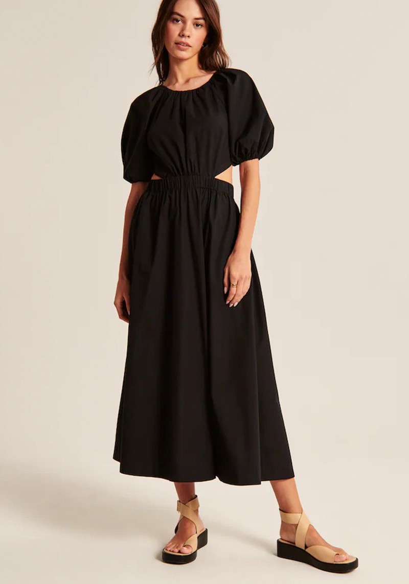 High Neck Open Back Midi Dress from Abercrombie & Fitch
