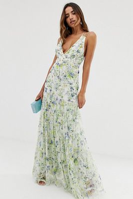 Embellished Floral Strappy Back Maxi Dress from ASOS DESIGN