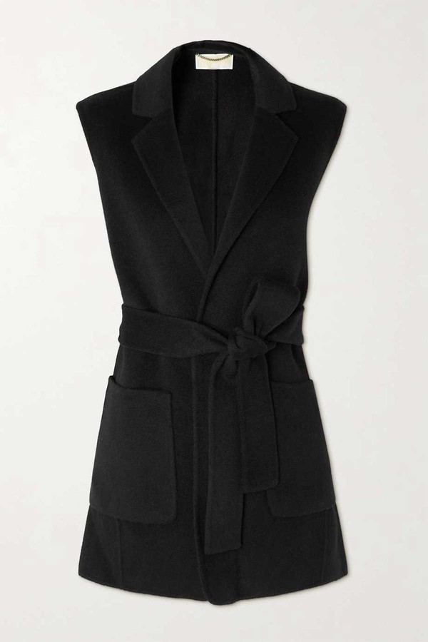 Belted Wool Blend Felt Vest from MICHAEL Michael Kors