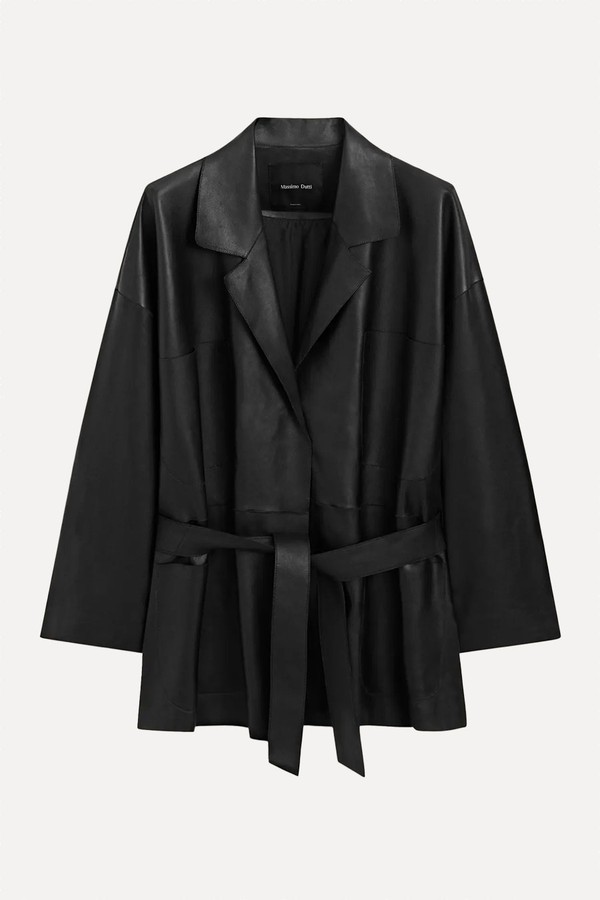 Limited Edition Long Nappa Leather Jacket With Tie