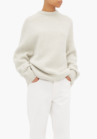 Crew-Neck Basketweave Wool Sweater from Raey