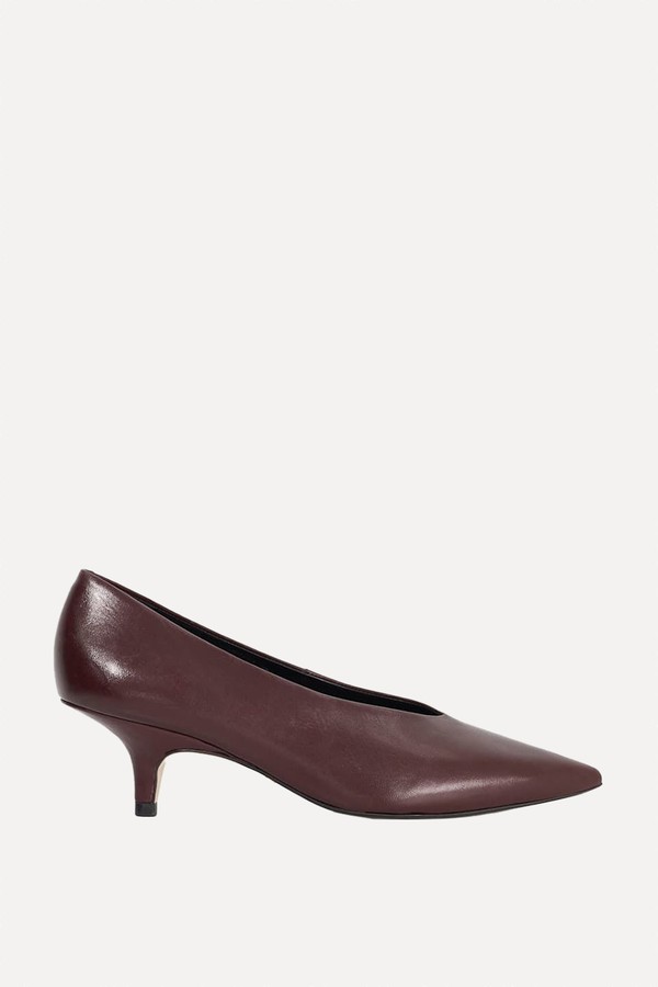 Leather Kitten Heel Court Shoes from Dune London
