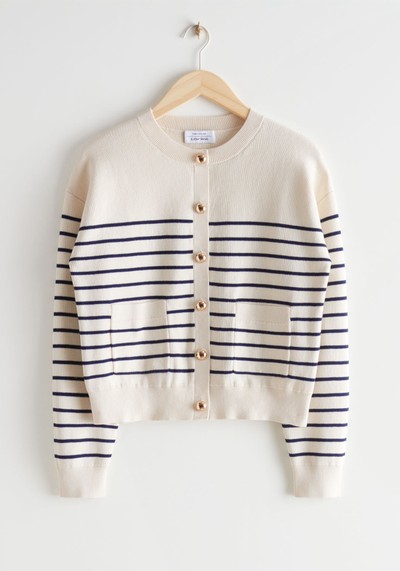 Striped Gold Button Cardigan