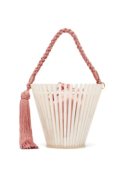 Lirio Trellis Pearlescent Bucket Bag from Montunas