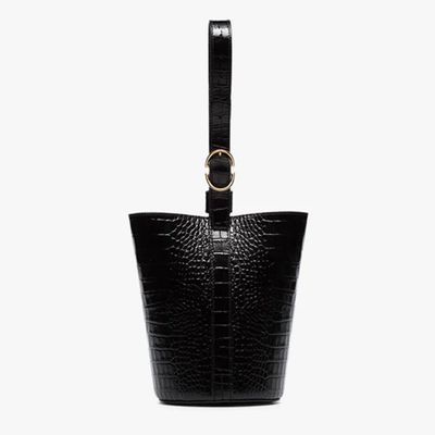 Embossed Leather Bucket Bag from Trademark