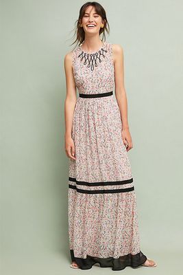 Printed Ruffle Maxi Dress from Anthropologie