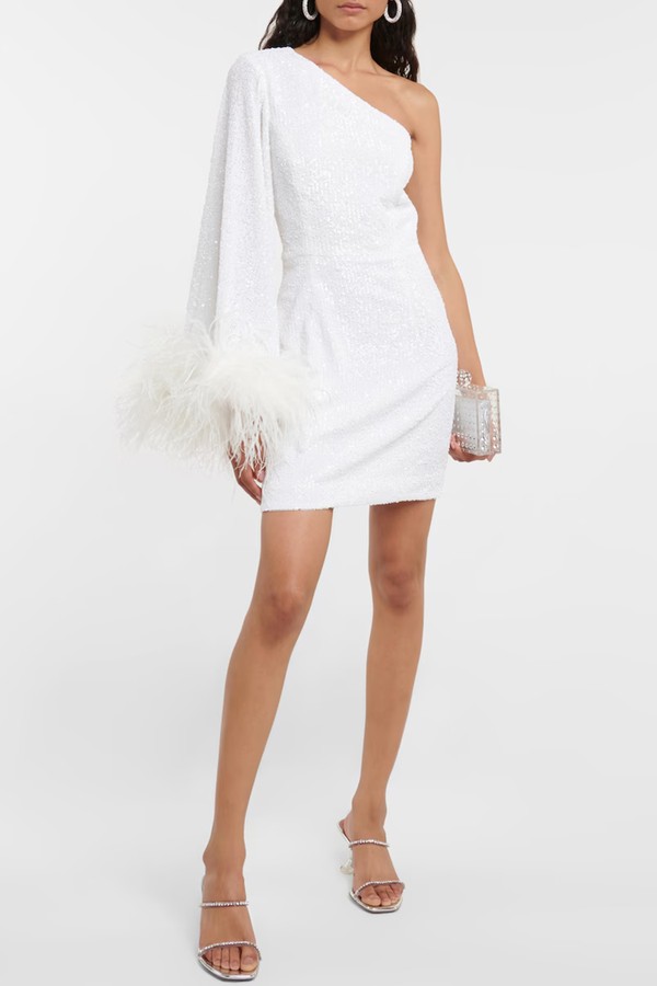 Davina Feather-Trimmed Minidress from Rebecca Vallance