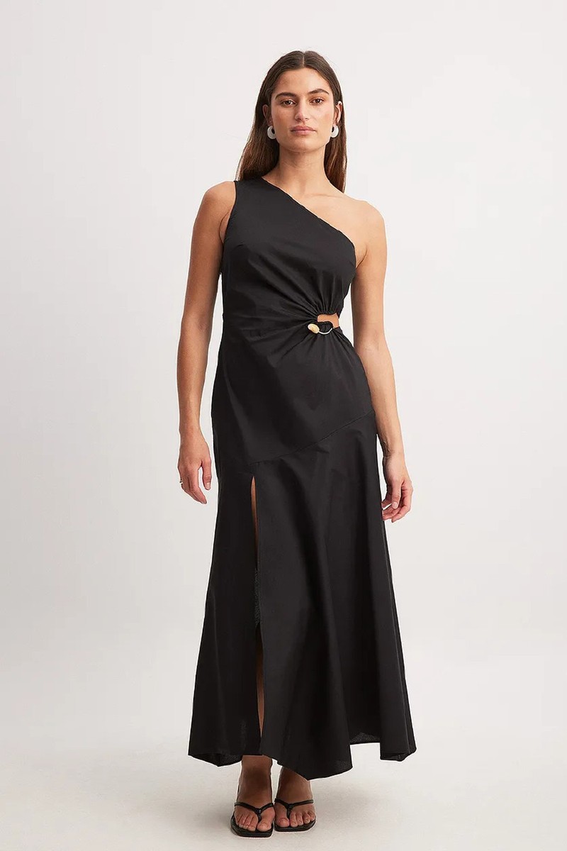 Cut Out Metal Detail Midi Dress