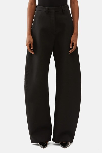 Curved-Leg Virgin Wool-Blend Trousers