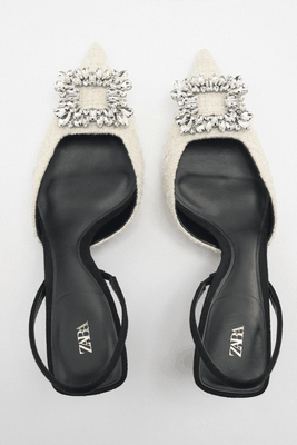 Slingback Rhinestone High-Heel Shoes from Zara