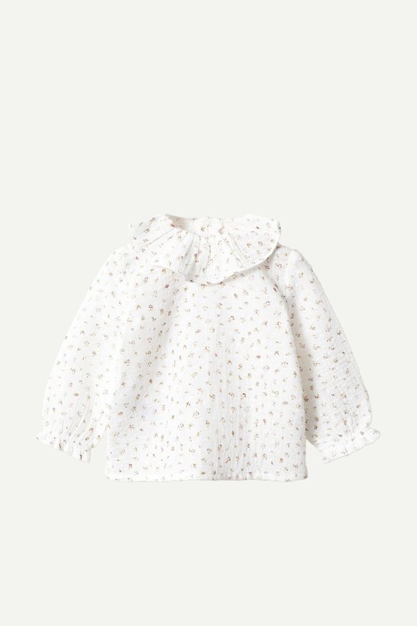 Printed Cotton Blouse from Mango