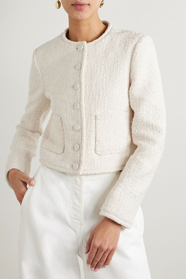 Cropped Organic Cotton-Tweed Jacket
