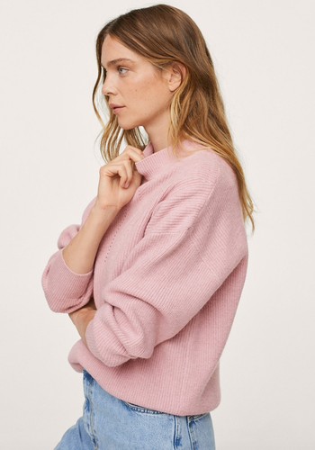 Contrasting Knit Sweater  from Mango